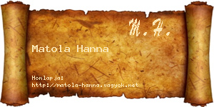 Matola Hanna névjegykártya